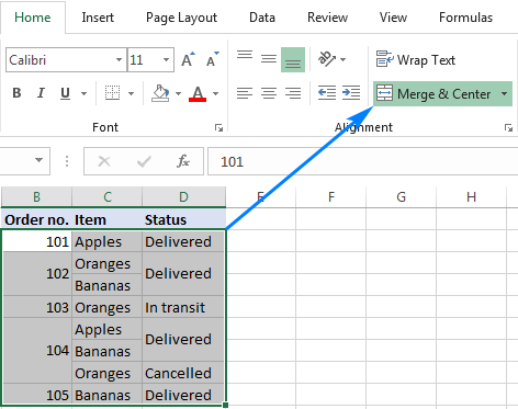 Excel unmerge cells vba function